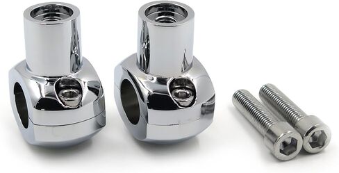 SMT-Chromed 1" (25mm) Skull Handlebar Risers Compatible With 1" handlebars on Suzuki Yamaha Kawasaki Ducati Harley Cruisers with detachable bar mounts V-star Road Star Shadow Vulcan [B07FN63619] in Kuwait