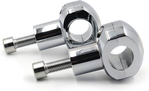 SMT-Chromed 1" (25mm) Skull Handlebar Risers Compatible With 1" handlebars on Suzuki Yamaha Kawasaki Ducati Harley Cruisers with detachable bar mounts V-star Road Star Shadow Vulcan [B07FN63619] in Kuwait