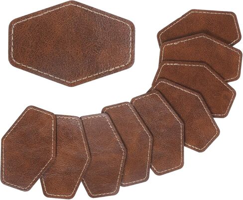 10 PCS Hexagon Leather Hat Patches for Laser Engraving, Faux Leather Patches for Hats Iron on Blank Leatherette Patch with Heat Press Adhesive Repair Patch for Sewing Crafts Hats Jackets Backpack in Kuwait