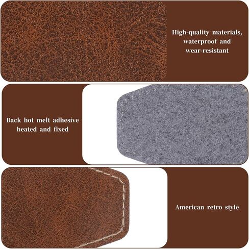 10 PCS Hexagon Leather Hat Patches for Laser Engraving, Faux Leather Patches for Hats Iron on Blank Leatherette Patch with Heat Press Adhesive Repair Patch for Sewing Crafts Hats Jackets Backpack in Kuwait
