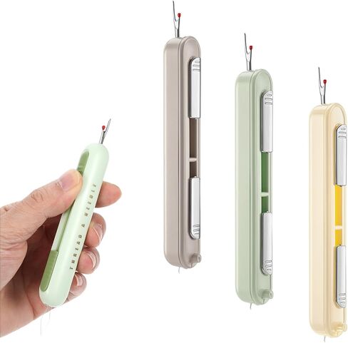 3 Pcs Needle Threader and Seam Ripper, 2 in 1 Needle Threaders Tool Thread Remover Tool for Hand Sewing Threaders Green Purple Yellow in Saudi Arabia