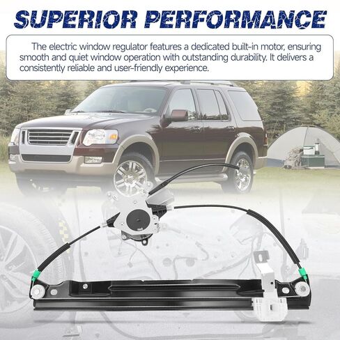 748-506 Rear Driver Left Side Power Window Regulator with Motor Assembly Fit for Ford Explorer 2002-2010, Ford Explorer Sport Trac 2007-2010, Lincoln Aviator 2003-2005, Mercury Mountaineer 2002-2010 in Kuwait