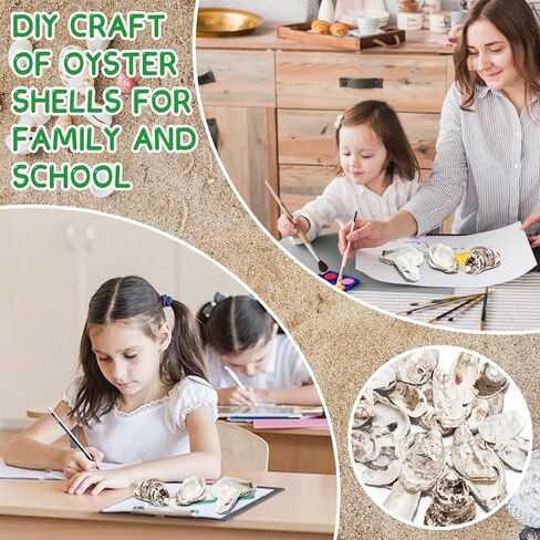 30PCS Oyster Shells for Crafts,Lncluding 25PCS Concave & 5PCS Flat,3"-4" Natural Medium Oyster Shells Bulk,for Home Vase Filler, Xmas Ornaments, DIY Arts and Crafts Sea Shells,Gift 50 Stickers in Saudi Arabia
