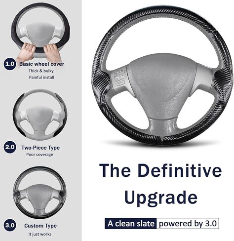 Custom Steering Wheel Cover for Toyota Corolla (2009–2013), 3-piece Steering Wheel Cover Accessories for Toyota Corolla (Matte Black) in Kuwait