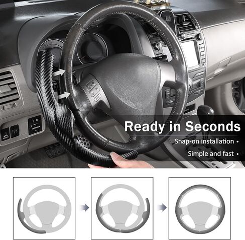 Custom Steering Wheel Cover for Toyota Corolla (2009–2013), 3-piece Steering Wheel Cover Accessories for Toyota Corolla (Matte Black) in Kuwait