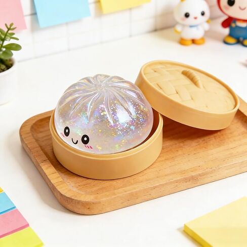 Glitter Dumpling, 2026 New Glitter Dumpling Soft with Box, Dumplings Sensory Squeeze Toy for Stress Relief, Adult Soft Squeeze Decompression Dough for Anxiety Relief Fidget (Transparent Color) in Saudi Arabia