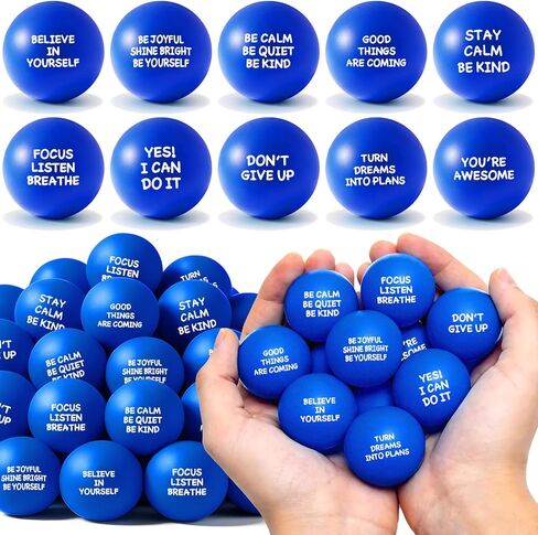 108 Pack Stress Balls Bulk for Adults, Ten Colorful Foam Anxiety Relief Fidget Squeeze Toys with Motivational Quotes, Office Appreciation Gifts, Classroom Rewards in Saudi Arabia