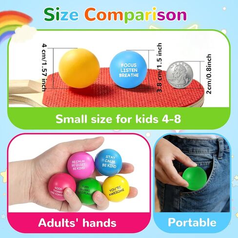 108 Pack Stress Balls Bulk for Adults, Ten Colorful Foam Anxiety Relief Fidget Squeeze Toys with Motivational Quotes, Office Appreciation Gifts, Classroom Rewards in Saudi Arabia