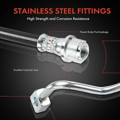 A-Premium Rear Passenger Side Brake Hydraulic Hose Compatible with Select Chevrolet Models - Malibu 2016 2017 2018 2019 2020 - Replace# 84068591, 22921481 in Kuwait