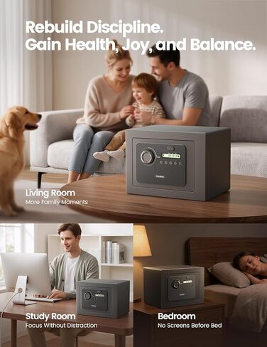 Vaydeer Metal Safe Timed Lock Box, Phone Lock Box with Timer, Sturdy Time Lock Safe for Phones, Game Controllers, Snacks & Cravings, Helps Manage Social Media, Focus and Self-Control in Kuwait