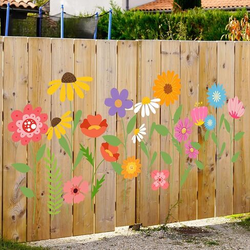 JarThenaAMCS 12Pcs Large Spring Wildflower Stencils Reusable Floral Plastic Drawing Templates for DIY Crafts Painting on Wood Wall Garden Fence in Kuwait