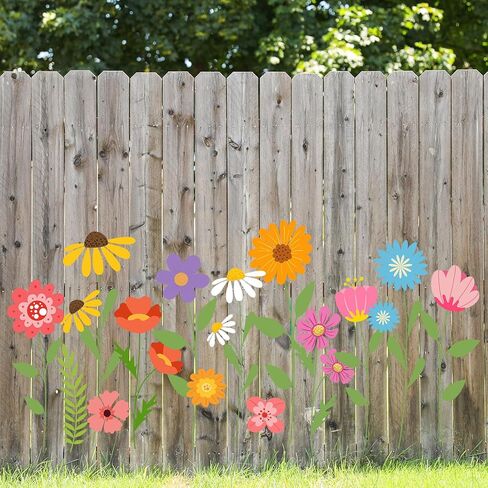 JarThenaAMCS 12Pcs Large Spring Wildflower Stencils Reusable Floral Plastic Drawing Templates for DIY Crafts Painting on Wood Wall Garden Fence in Kuwait