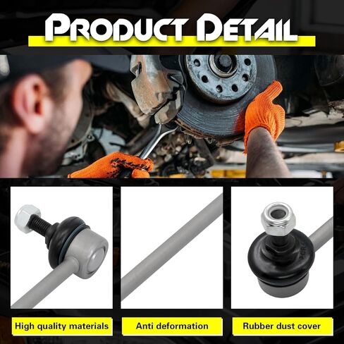 2PCS Zinc Nickel Alloy Front Sway Bar Links Stabilizer Bar Links, Compatible with 2006-2011 Hyundai Accent, 2006-2011 Kia Rio/Rio5, Replace# K80858 K80859 in Saudi Arabia
