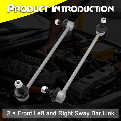 2PCS Zinc Nickel Alloy Front Sway Bar Links Stabilizer Bar Links, Compatible with 2006-2011 Hyundai Accent, 2006-2011 Kia Rio/Rio5, Replace# K80858 K80859 in Saudi Arabia