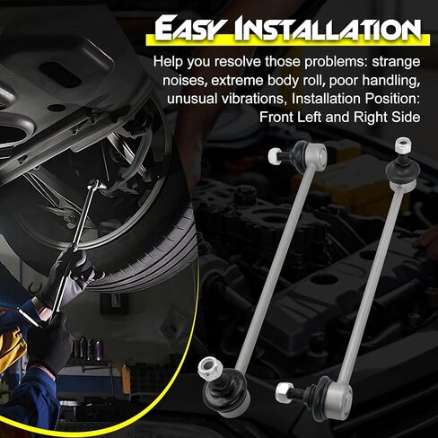 2PCS Zinc Nickel Alloy Front Sway Bar Links Stabilizer Bar Links, Compatible with 2006-2011 Hyundai Accent, 2006-2011 Kia Rio/Rio5, Replace# K80858 K80859 in Saudi Arabia