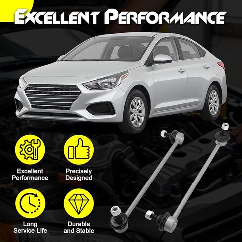 2PCS Zinc Nickel Alloy Front Sway Bar Links Stabilizer Bar Links, Compatible with 2006-2011 Hyundai Accent, 2006-2011 Kia Rio/Rio5, Replace# K80858 K80859 in Saudi Arabia