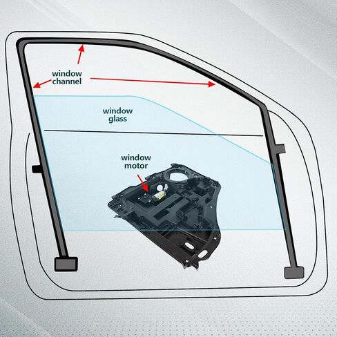 FINDAUTO Power Window Regulator Rear Left Driver Side fit for 2007-2011 for Dodge Nitro 751-272 Window Regulator and Motor Assembly with Motor in Kuwait