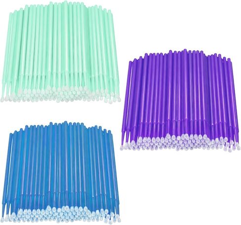 300 Pcs Touch Up Paint Brushes Disposable Micro Applicator Brush for Automotive Micro Paints Chip Repair Applicators Repair Paint Brushes for Cleaning(L:3.1mm,Green/M:2.5mm,Purple/S:2mm, Blue) in Kuwait