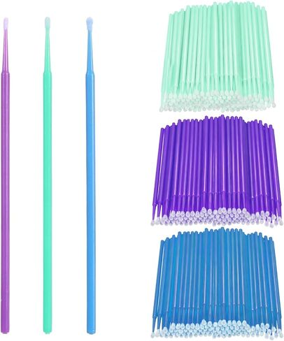 300 Pcs Touch Up Paint Brushes Disposable Micro Applicator Brush for Automotive Micro Paints Chip Repair Applicators Repair Paint Brushes for Cleaning(L:3.1mm,Green/M:2.5mm,Purple/S:2mm, Blue) in Kuwait