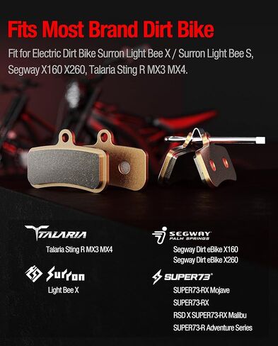Sintered Disc Brake Pads for Talaria Sting R MX3 MX4,Segway X160 X260,SURRON Light Bee x,SUPER73 RX Mojave RSD X SUPER73-R Adventure Series Brake Pads Fits Ebike/Electric Dirt Bike/Motorcycle in Kuwait