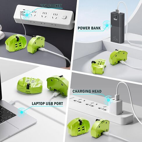 QUNREDA Modular Battery Built-in 3.7V 500mAh Rechargeable Li-Ion Battery with USB-C Charging Cable for RC Car Toys,2-Pack,Green in Kuwait
