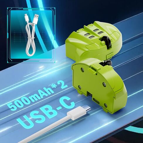 QUNREDA Modular Battery Built-in 3.7V 500mAh Rechargeable Li-Ion Battery with USB-C Charging Cable for RC Car Toys,2-Pack,Green in Kuwait