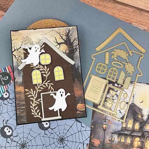 Alinacutle 1PC House Dies Metal Cutting Die Cut for Handmade Card Making Scrapbooking Album Paper Gift Halloween Holiday Decor Handmade Template in Kuwait