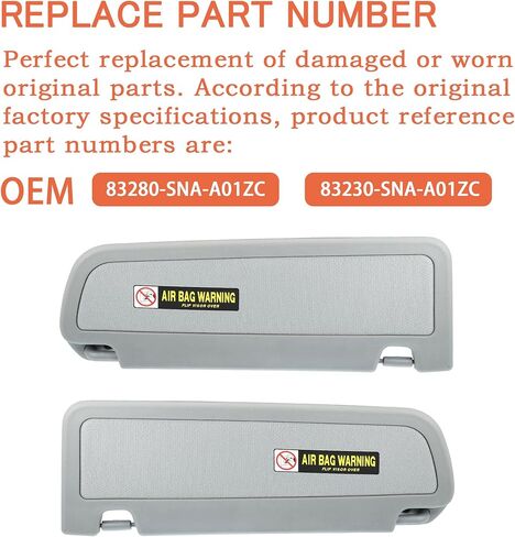 A Pair of Driver Side Sun Visor Sunvisor Compatible with 2006 2007 2008 2009 2010 2011 06 07 08 09 10 11 Civic Replaces# 83280-SNA-A01ZC 83230-SNA-A01ZC in Kuwait