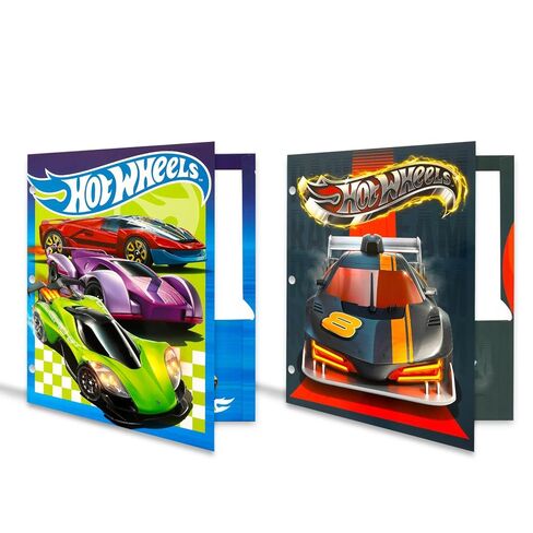 مجموعة اللوازم المدرسية من Hot Wheels - حزمة مع دفاتر ملاحظات حلزونية، ودفتر تكوين، ومجلدين للحافظة، وملصقات، والمزيد | مجموعة اللوازم المدرسية من هوت ويلز للأولاد والبنات والأطفال in Kuwait