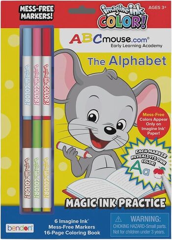 مجموعة ممارسة الحروف الأبجدية من ABCmouse Imagine Ink: تطوير المهارات الحركية الدقيقة والكتابة - 1 مصنف تفاعلي مع 6 علامات تكشف الألوان، المستوى 1+، من مرحلة ما قبل المدرسة إلى رياض الأطفال، للأعمار من 3 إلى 5 سنوات in Kuwait