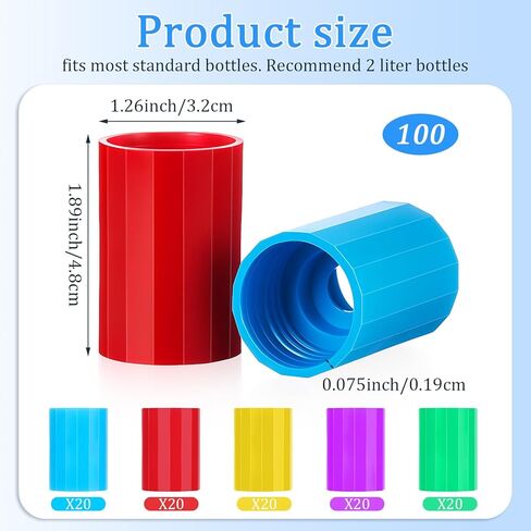 GlikCeil 100 Pcs Tornadoes in a Bottle Tornado Bottle Connectors Cyclone Plastic Tube Vortex Connector for Demonstration Teaching Scientific Experiment Test DIY, 5 Colors in Kuwait
