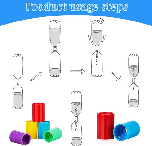 GlikCeil 100 Pcs Tornadoes in a Bottle Tornado Bottle Connectors Cyclone Plastic Tube Vortex Connector for Demonstration Teaching Scientific Experiment Test DIY, 5 Colors in Kuwait