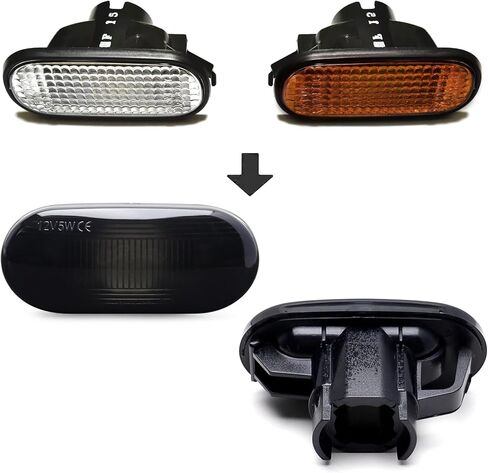 iJDMTOY JDM Spec مدخن عدسة أمامية لمصابيح التحديد الجانبية متوافقة مع JDM Spec Honda/Acura Civic EG Intrega RSX DC2 استبدل OEM مصابيح Sidemarker الشفافة أو الكهرمانية in Kuwait