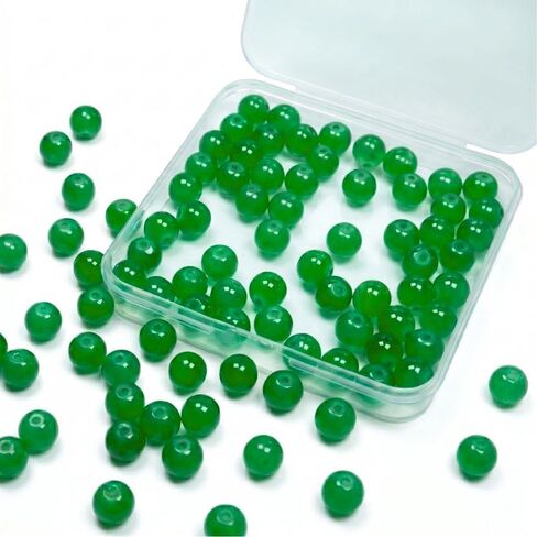 Jabrand 10mm Glass Beads, 80pcs Glass Beads for Bracelet and Jewelry Making DIY Crafts (Black) in Saudi Arabia