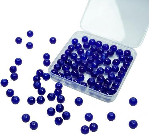 Jabrand 10mm Glass Beads, 80pcs Glass Beads for Bracelet and Jewelry Making DIY Crafts (Black) in Saudi Arabia