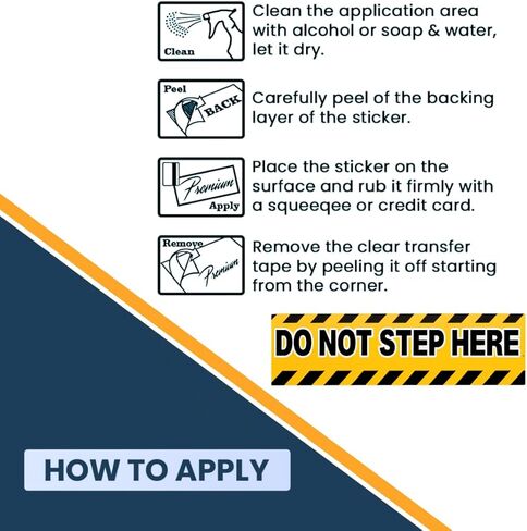 Do Not Step Here Stickers Vinyl Decals (3 Pack) 10" X 3" Caution Indoor Outdoor in Kuwait