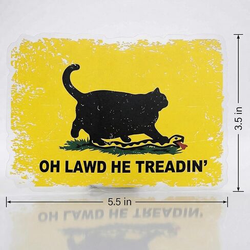 3 Pcs Oh Lawd He Treadin’ Cat Sticker – Funny Chonky Black Cat Meme Vinyl Decal, Don’t Tread Cat Parody Sticker for Cars, Trucks, Laptops, Water Bottles & Windows, Approx. 5.5 x 3.5 in in Saudi Arabia