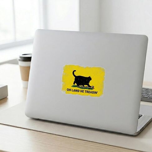 3 Pcs Oh Lawd He Treadin’ Cat Sticker – Funny Chonky Black Cat Meme Vinyl Decal, Don’t Tread Cat Parody Sticker for Cars, Trucks, Laptops, Water Bottles & Windows, Approx. 5.5 x 3.5 in in Saudi Arabia
