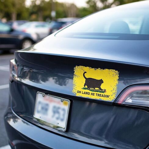 3 Pcs Oh Lawd He Treadin’ Cat Sticker – Funny Chonky Black Cat Meme Vinyl Decal, Don’t Tread Cat Parody Sticker for Cars, Trucks, Laptops, Water Bottles & Windows, Approx. 5.5 x 3.5 in in Saudi Arabia