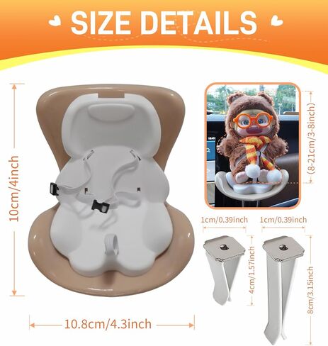Car seat for Dolls,air Valve Clip Doll seat for car, Cute car Ornaments for Doll Display,Miniature Doll Accessories for Collectors & Interior Decoration, Brown in Saudi Arabia