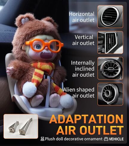 Car seat for Dolls,air Valve Clip Doll seat for car, Cute car Ornaments for Doll Display,Miniature Doll Accessories for Collectors & Interior Decoration, Brown in Saudi Arabia