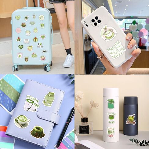 120PCS Matcha Aesthetic Stickers, Summer Drink Cake Waterproof Graffiti Stickers Pack for Kindle, Suitcase, Laptop, Journal, Water Bottle, Scrapbook, Skateboard, Kawaii Anime Decals for Teens Adults in Saudi Arabia