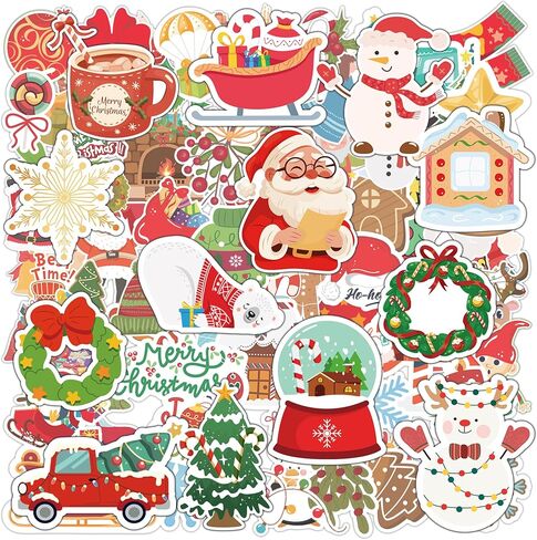 Stocking Stuffers - 100 PCS Christmas Stickers | Kids Christmas Gifts Games Crafts for Grandkids- Stocking Stuffers for Kids- Xmas Decorations Activities Party Favors Supplies in Saudi Arabia