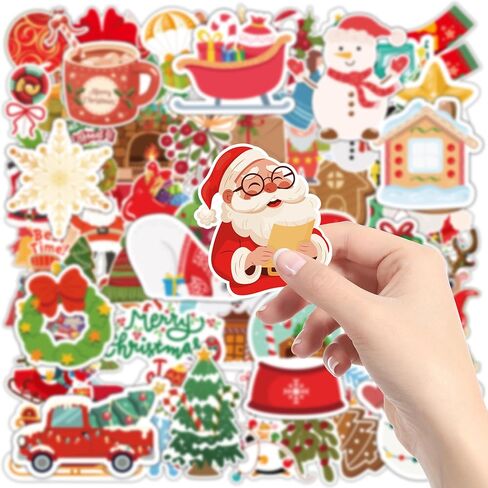 Stocking Stuffers - 100 PCS Christmas Stickers | Kids Christmas Gifts Games Crafts for Grandkids- Stocking Stuffers for Kids- Xmas Decorations Activities Party Favors Supplies in Saudi Arabia