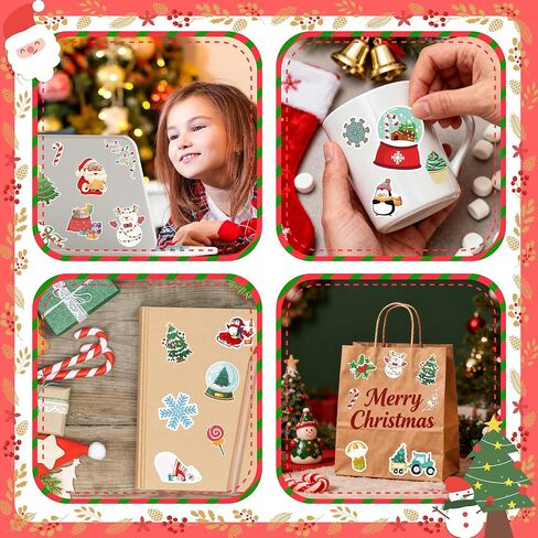 Stocking Stuffers - 100 PCS Christmas Stickers | Kids Christmas Gifts Games Crafts for Grandkids- Stocking Stuffers for Kids- Xmas Decorations Activities Party Favors Supplies in Saudi Arabia