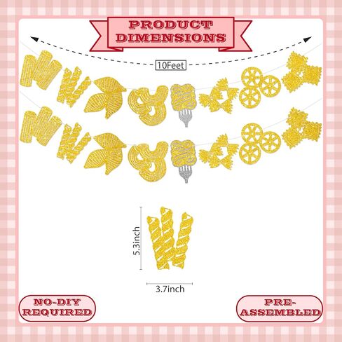 Ciao! Pasta Night Banner - NO DIY Pasta Party Decorations For Party Décor Italian Dinner Party Supplies Glitter in Saudi Arabia