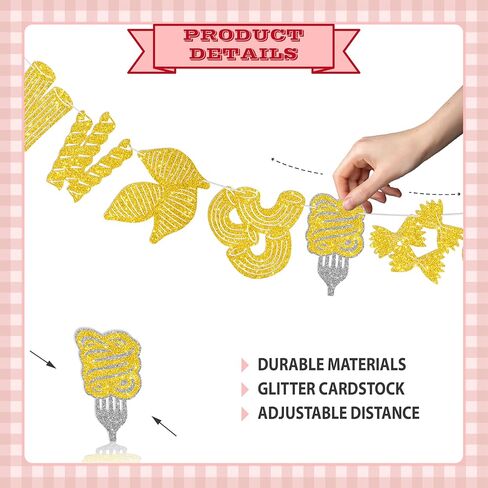Ciao! Pasta Night Banner - NO DIY Pasta Party Decorations For Party Décor Italian Dinner Party Supplies Glitter in Saudi Arabia