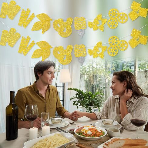 Ciao! Pasta Night Banner - NO DIY Pasta Party Decorations For Party Décor Italian Dinner Party Supplies Glitter in Saudi Arabia