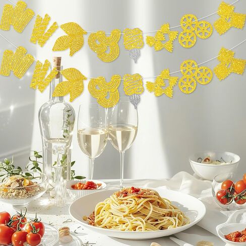 Ciao! Pasta Night Banner - NO DIY Pasta Party Decorations For Party Décor Italian Dinner Party Supplies Glitter in Saudi Arabia