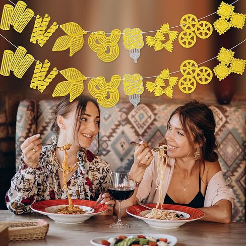 Ciao! Pasta Night Banner - NO DIY Pasta Party Decorations For Party Décor Italian Dinner Party Supplies Glitter in Saudi Arabia